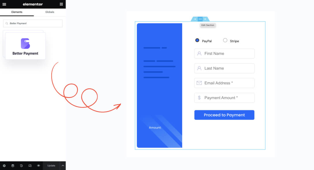 Better Payment Elementor Widget
