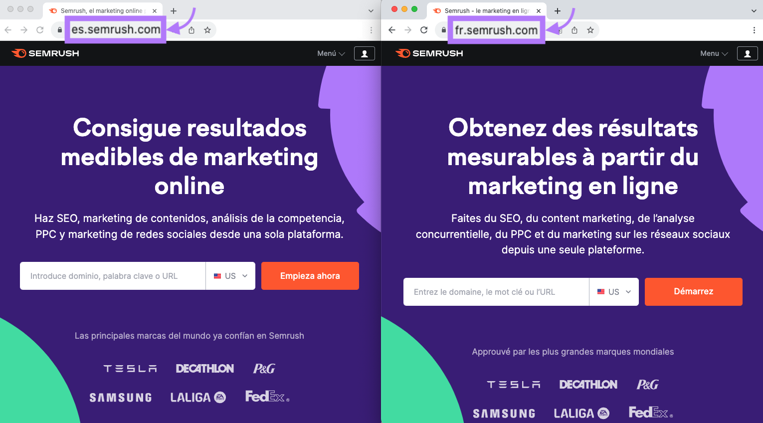 "sr01.prideseotools.com/_es" and "sr01.prideseotools.com/_fr" subdomains landing pages